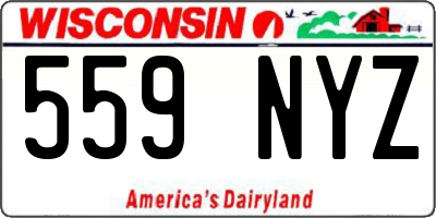 WI license plate 559NYZ