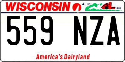WI license plate 559NZA
