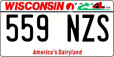WI license plate 559NZS