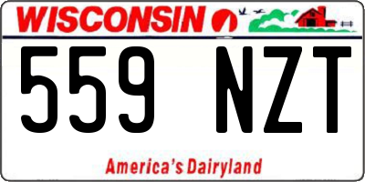 WI license plate 559NZT