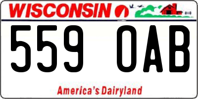 WI license plate 559OAB