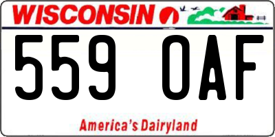WI license plate 559OAF