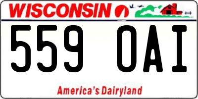 WI license plate 559OAI