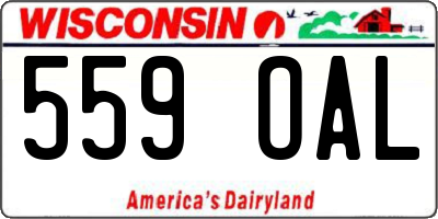 WI license plate 559OAL