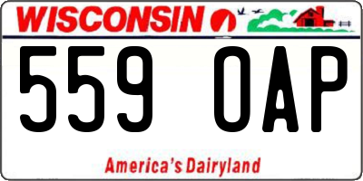 WI license plate 559OAP