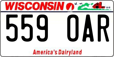 WI license plate 559OAR