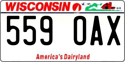 WI license plate 559OAX
