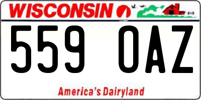 WI license plate 559OAZ