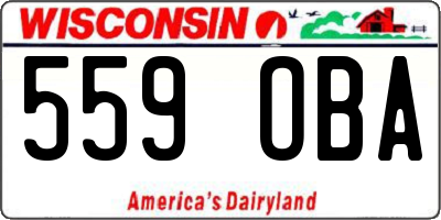 WI license plate 559OBA