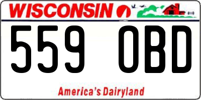 WI license plate 559OBD