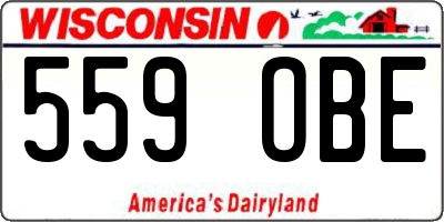 WI license plate 559OBE