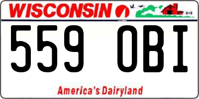 WI license plate 559OBI
