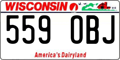 WI license plate 559OBJ