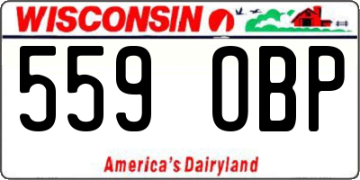 WI license plate 559OBP