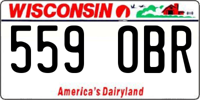 WI license plate 559OBR