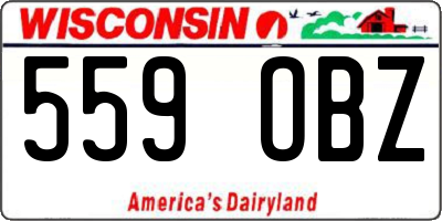 WI license plate 559OBZ