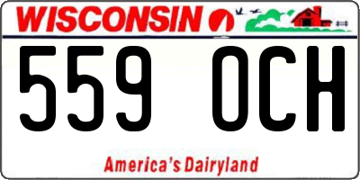 WI license plate 559OCH