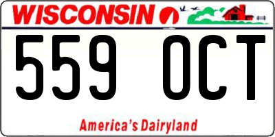 WI license plate 559OCT