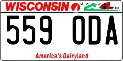 WI license plate 559ODA