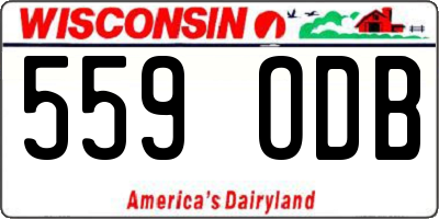 WI license plate 559ODB