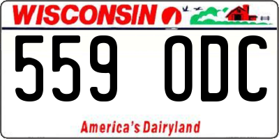 WI license plate 559ODC
