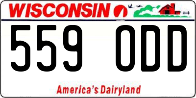 WI license plate 559ODD
