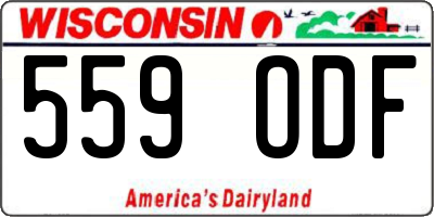 WI license plate 559ODF