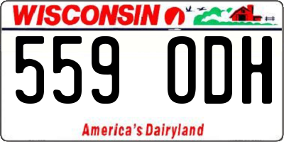 WI license plate 559ODH