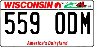 WI license plate 559ODM