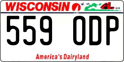 WI license plate 559ODP