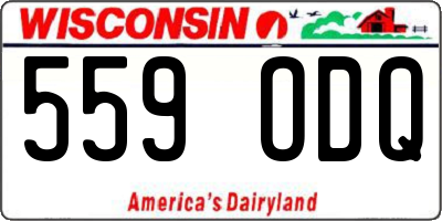 WI license plate 559ODQ