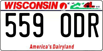 WI license plate 559ODR