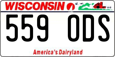 WI license plate 559ODS