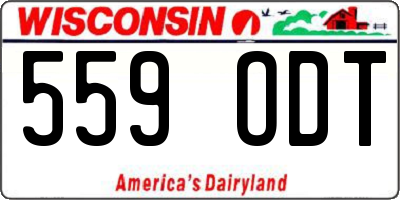 WI license plate 559ODT
