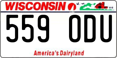 WI license plate 559ODU