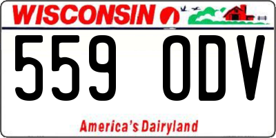 WI license plate 559ODV