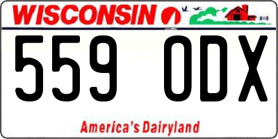 WI license plate 559ODX