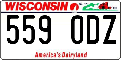 WI license plate 559ODZ