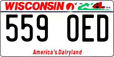 WI license plate 559OED