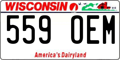 WI license plate 559OEM