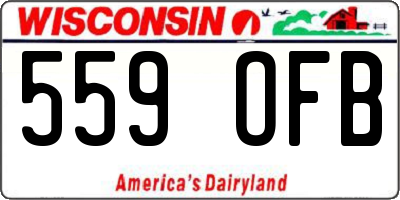 WI license plate 559OFB
