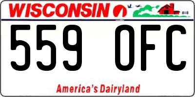 WI license plate 559OFC