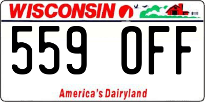 WI license plate 559OFF