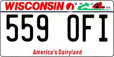 WI license plate 559OFI