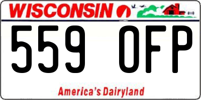 WI license plate 559OFP