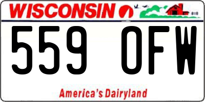 WI license plate 559OFW