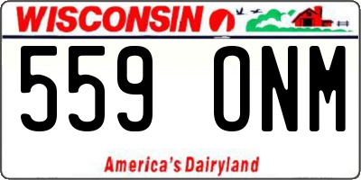 WI license plate 559ONM