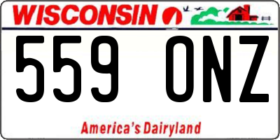 WI license plate 559ONZ