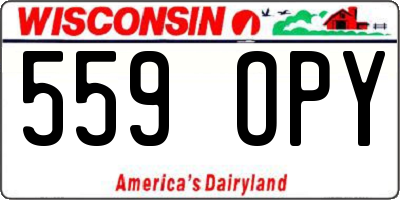 WI license plate 559OPY