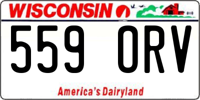 WI license plate 559ORV